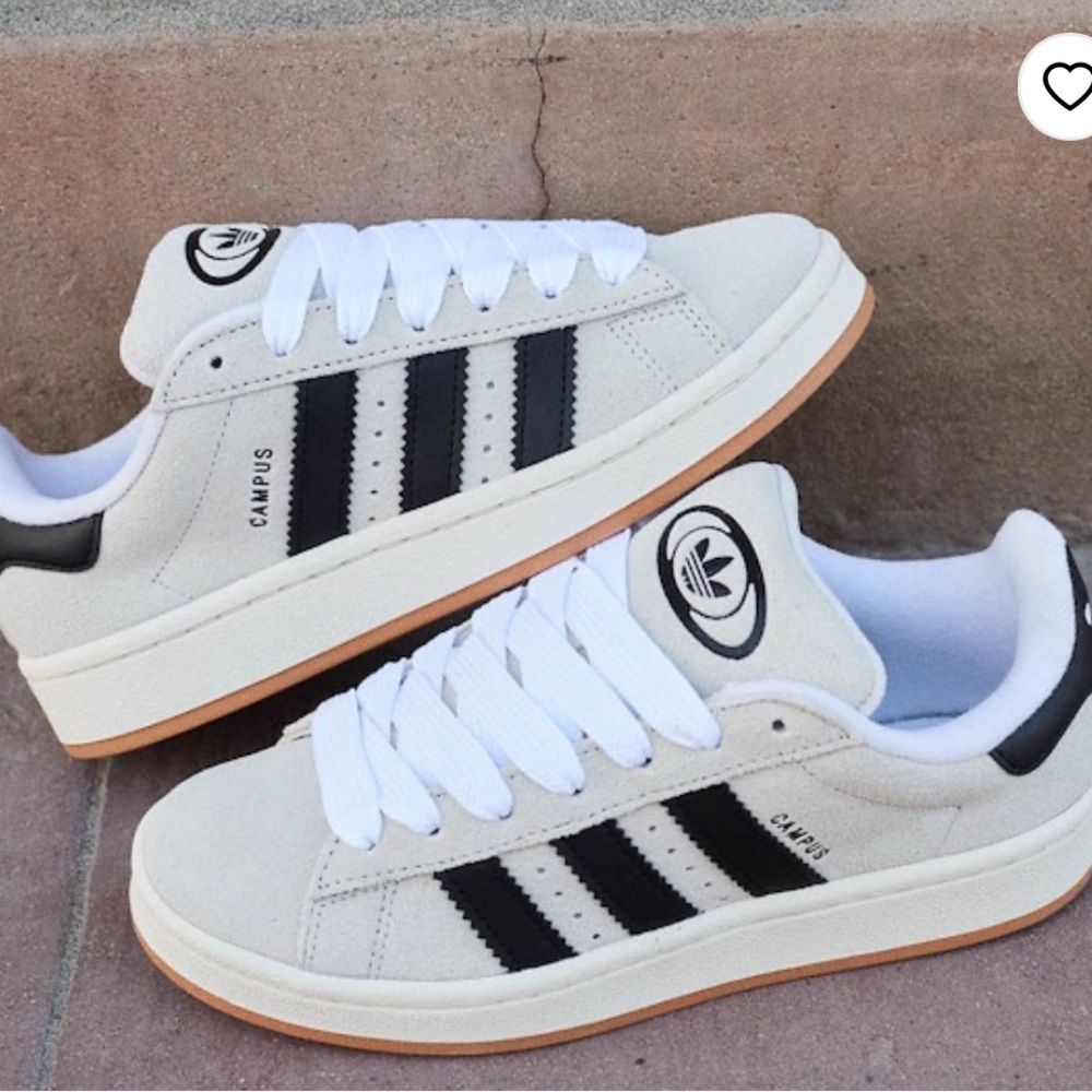 Adidas Campus Shoes in Off-White and Black